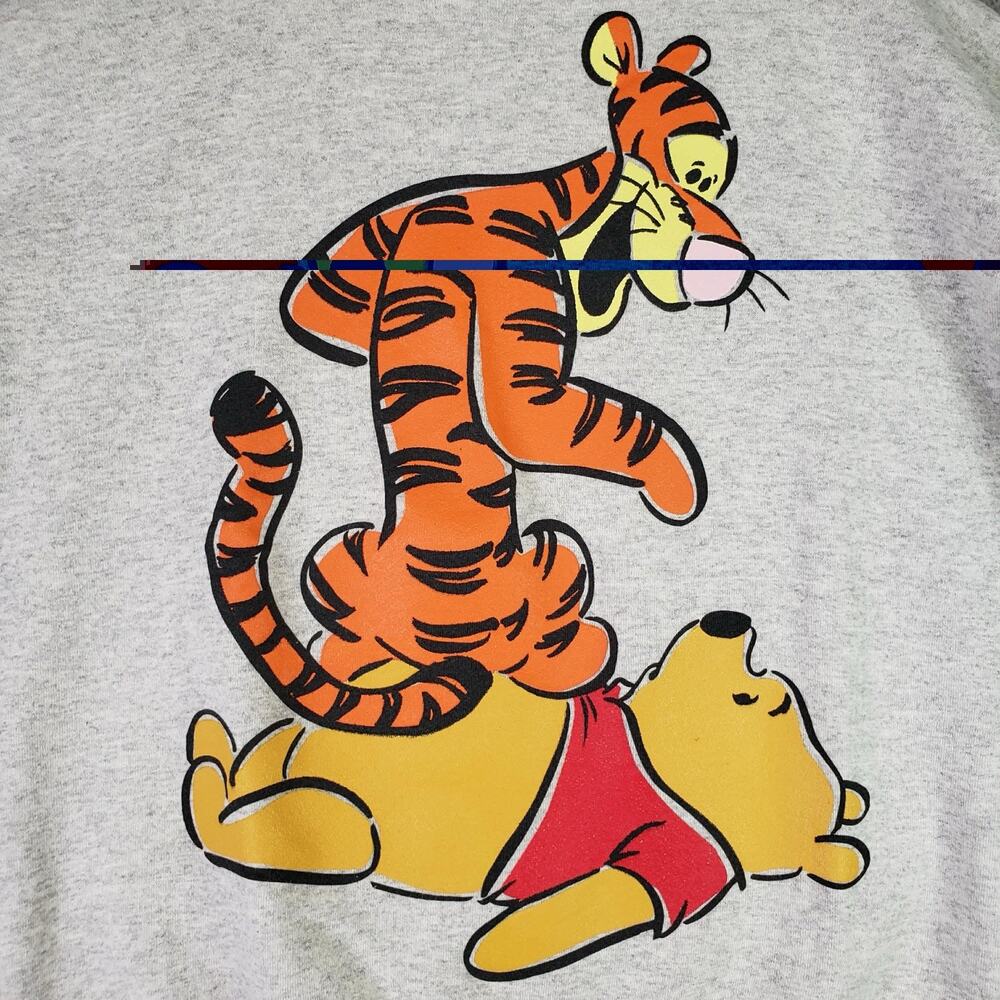 Vintage Disney Pooh Tigger Sweatshirt Animal Kingdom Size Large Double Sided - Picture 6 of 10